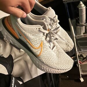Nike White and Orange Athletic Sneakers